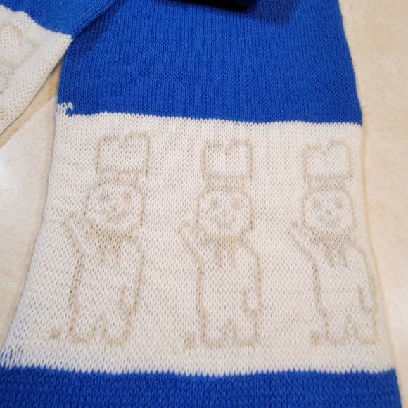 Vintage Pillsbury Doughboy Hat & 56" Long Scarf Set Poppin' Fresh Blue & White - Picture 10 of 11